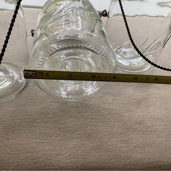 Set Of Three Beautiful Vintage Clear Glass Twisted Metal Hanging Lanterns, Vases - Picture 13 of 13